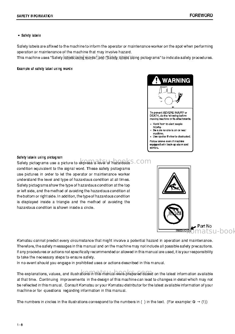 Komatsu wd600-3jpn Operation manual cover Page 7