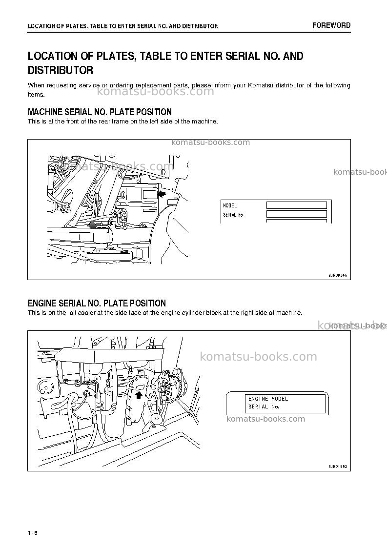 Komatsu gd655-3jpn-a Operation manual cover Page 7