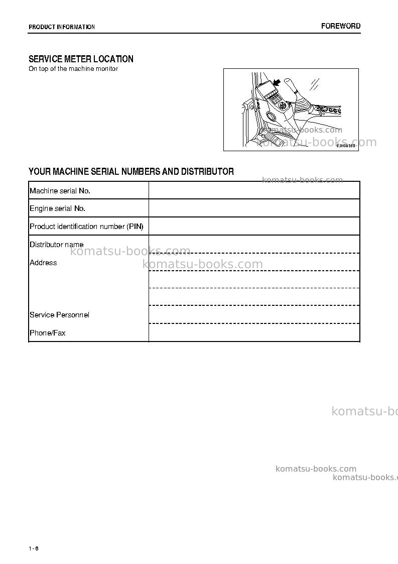 Komatsu pc138us-8jpn Operation manual cover Page 7 Komatsu pc138us-8jpn Operation manual cover Page 7