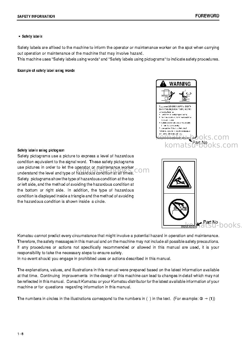 Komatsu pc50mr-2jpn-na Operation manual cover Page 7 Komatsu pc50mr-2jpn-na Operation manual cover Page 7