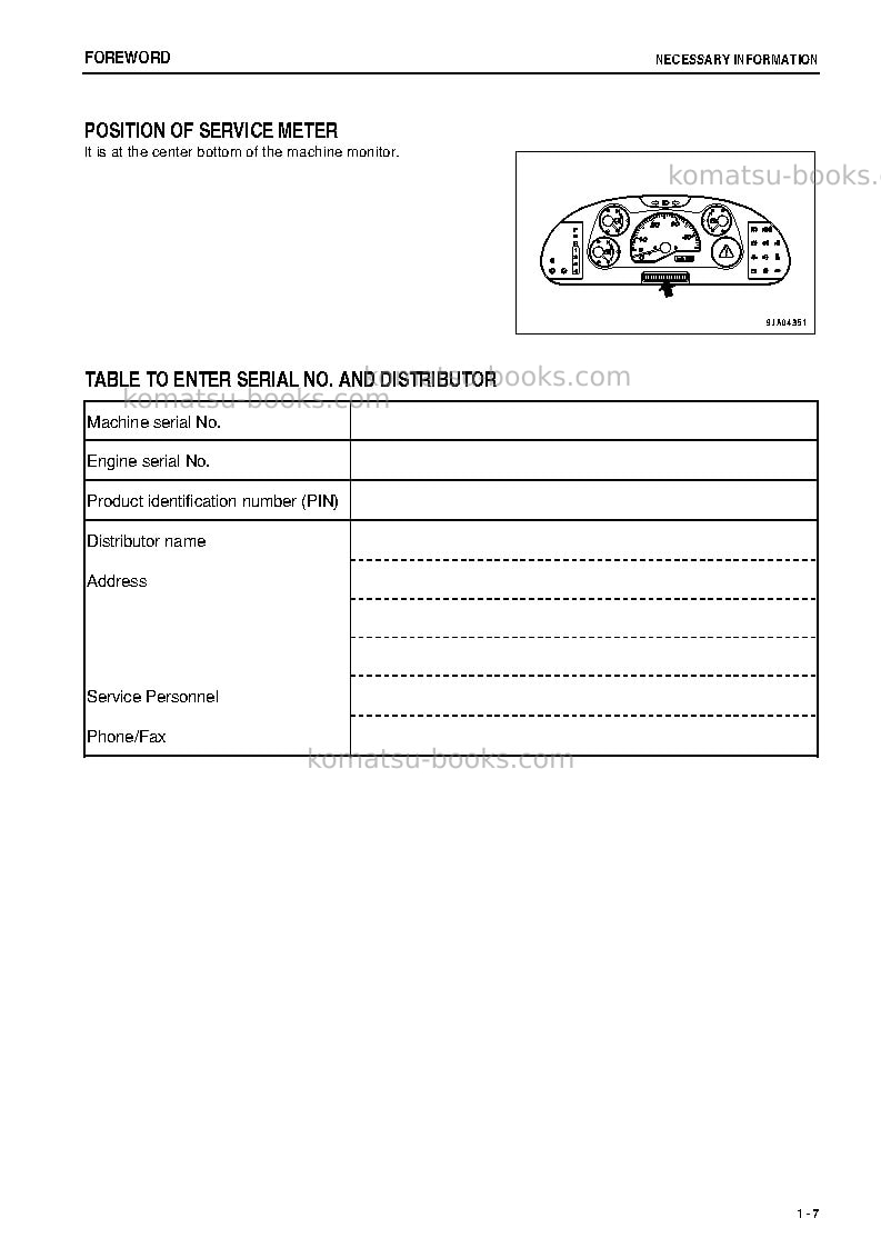 Komatsu wa150l-5jpn Operation manual cover Page 7 Komatsu wa150l-5jpn Operation manual cover Page 7