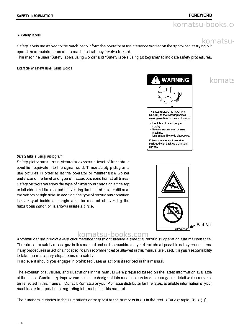 Komatsu wa200-5jpn Operation manual cover Page 7 Komatsu wa200-5jpn Operation manual cover Page 7