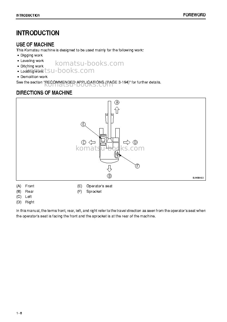 Komatsu pc130-8tha Operation manual cover Page 7