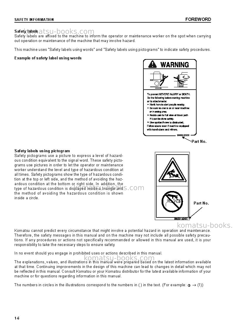 Komatsu cd60r-1jpn Operation manual cover Page 7 Komatsu cd60r-1jpn Operation manual cover Page 7