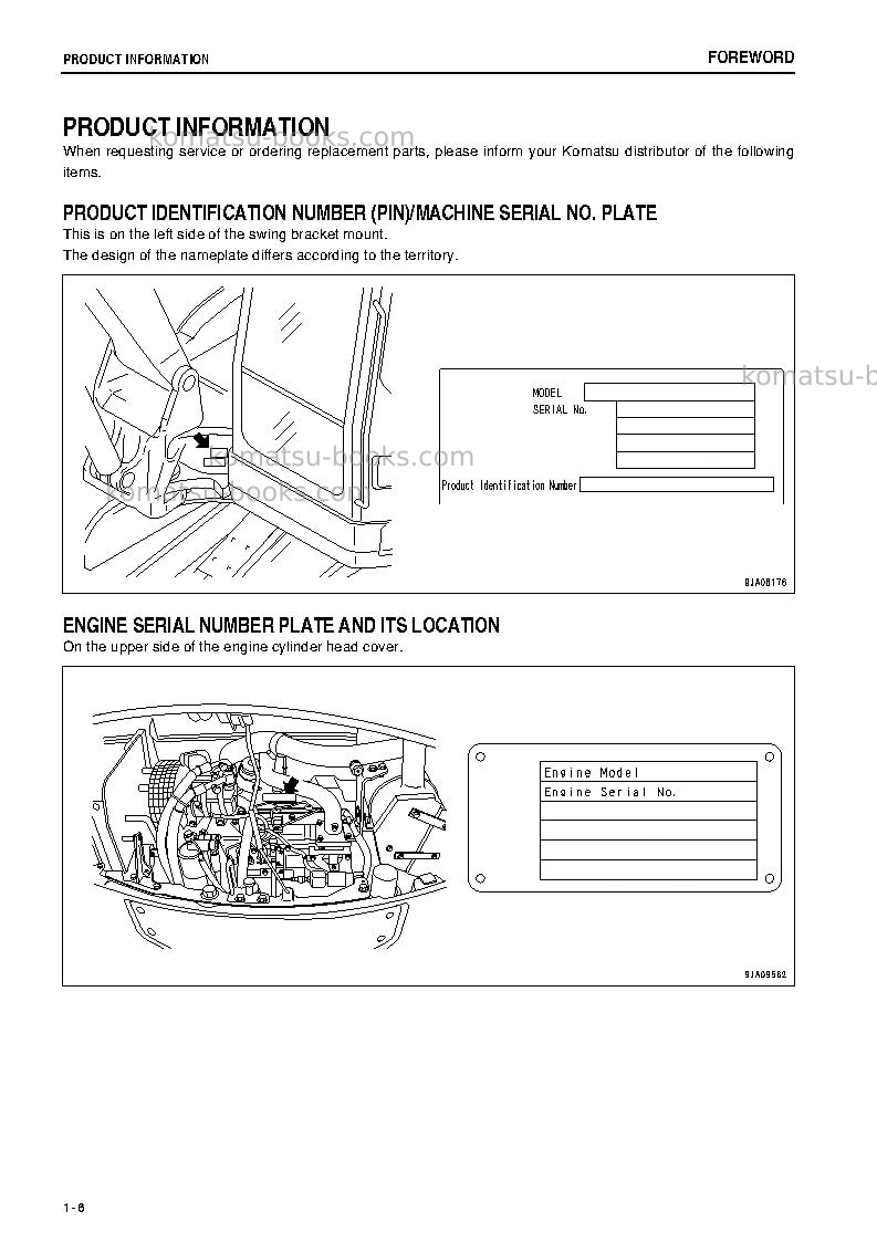 Komatsu pc78mr-6jpn Operation manual cover Page 7 Komatsu pc78mr-6jpn Operation manual cover Page 7