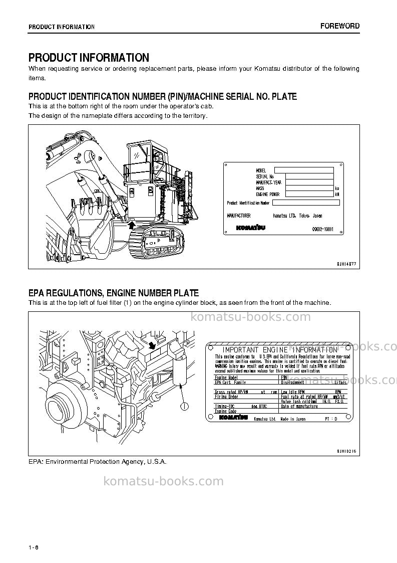 Komatsu pc2000-8jpn Operation manual cover Page 7 Komatsu pc2000-8jpn Operation manual cover Page 7