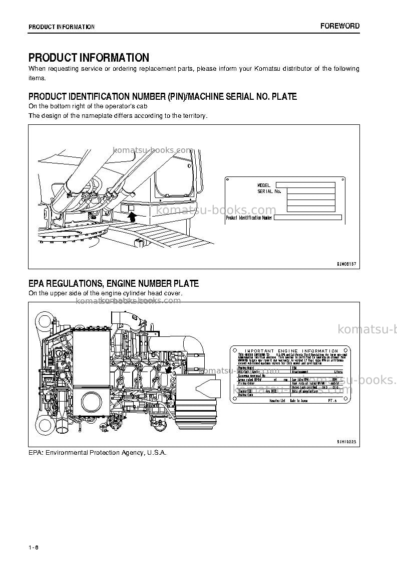 Komatsu pc800-8jpn Operation manual cover Page 7 Komatsu pc800-8jpn Operation manual cover Page 7
