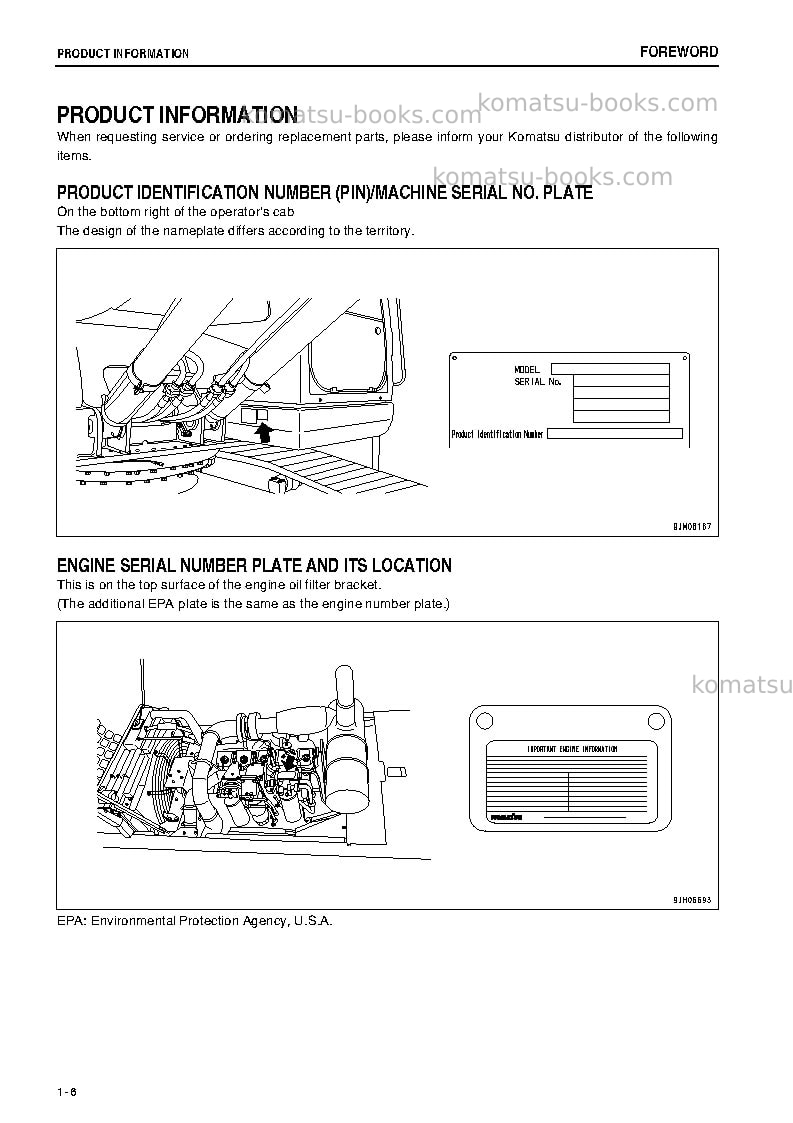 Komatsu pc400-7jpn-7-segment- monitor Operation manual cover Page 7 Komatsu pc400-7jpn-7-segment- monitor Operation manual cover Page 7