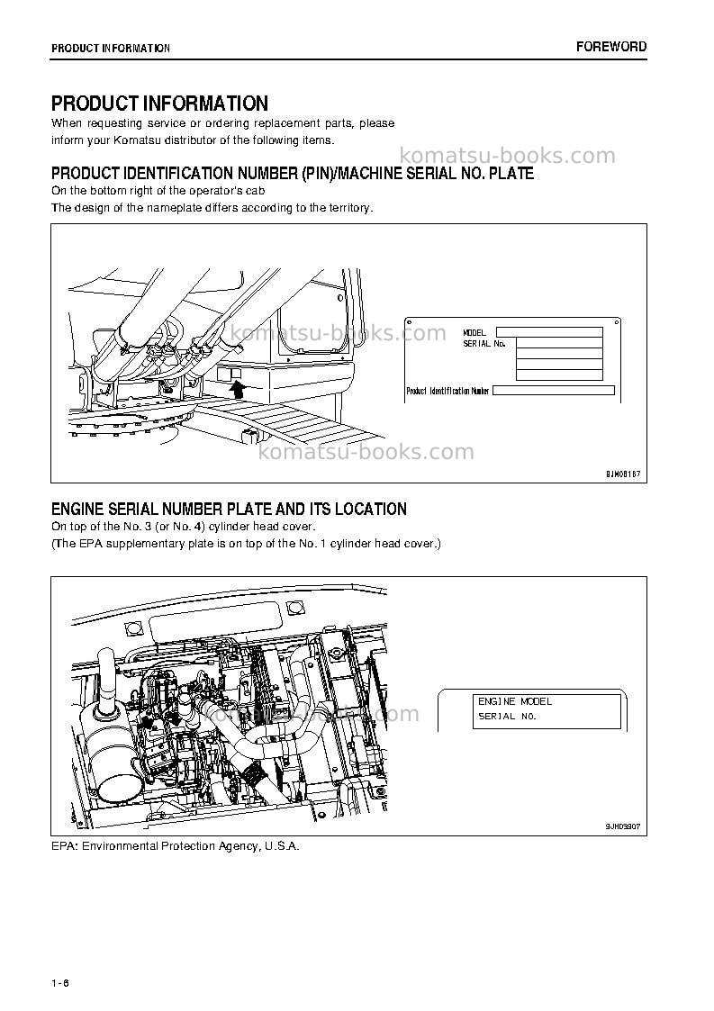 Komatsu pc160lc-7jpn Operation manual cover Page 7 Komatsu pc160lc-7jpn Operation manual cover Page 7