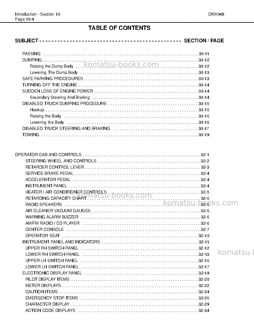Komatsu hd1500-7jpn Operation manual cover Page 7