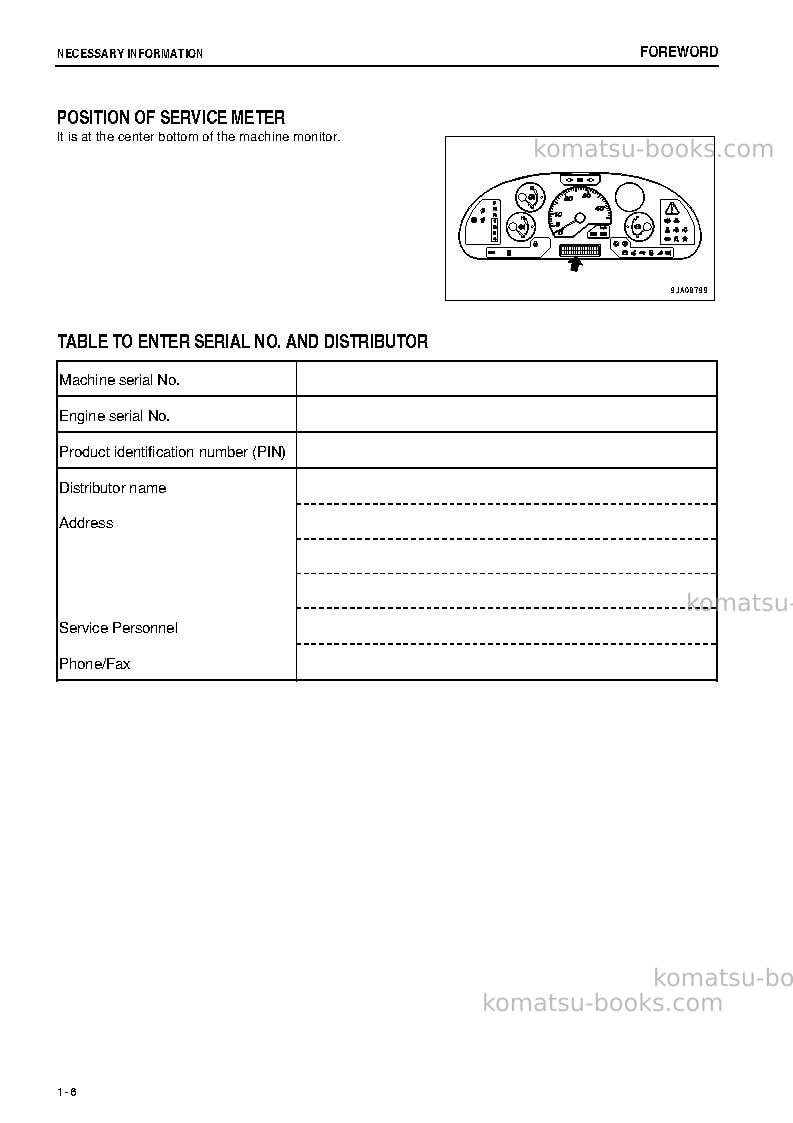 Komatsu wa320-6jpn-for n.america Operation manual cover Page 7