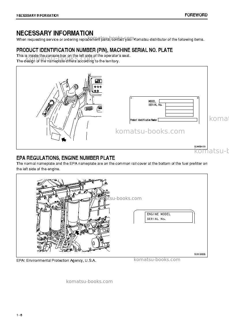 Komatsu d475a-5jpn-e0 Operation manual cover Page 7
