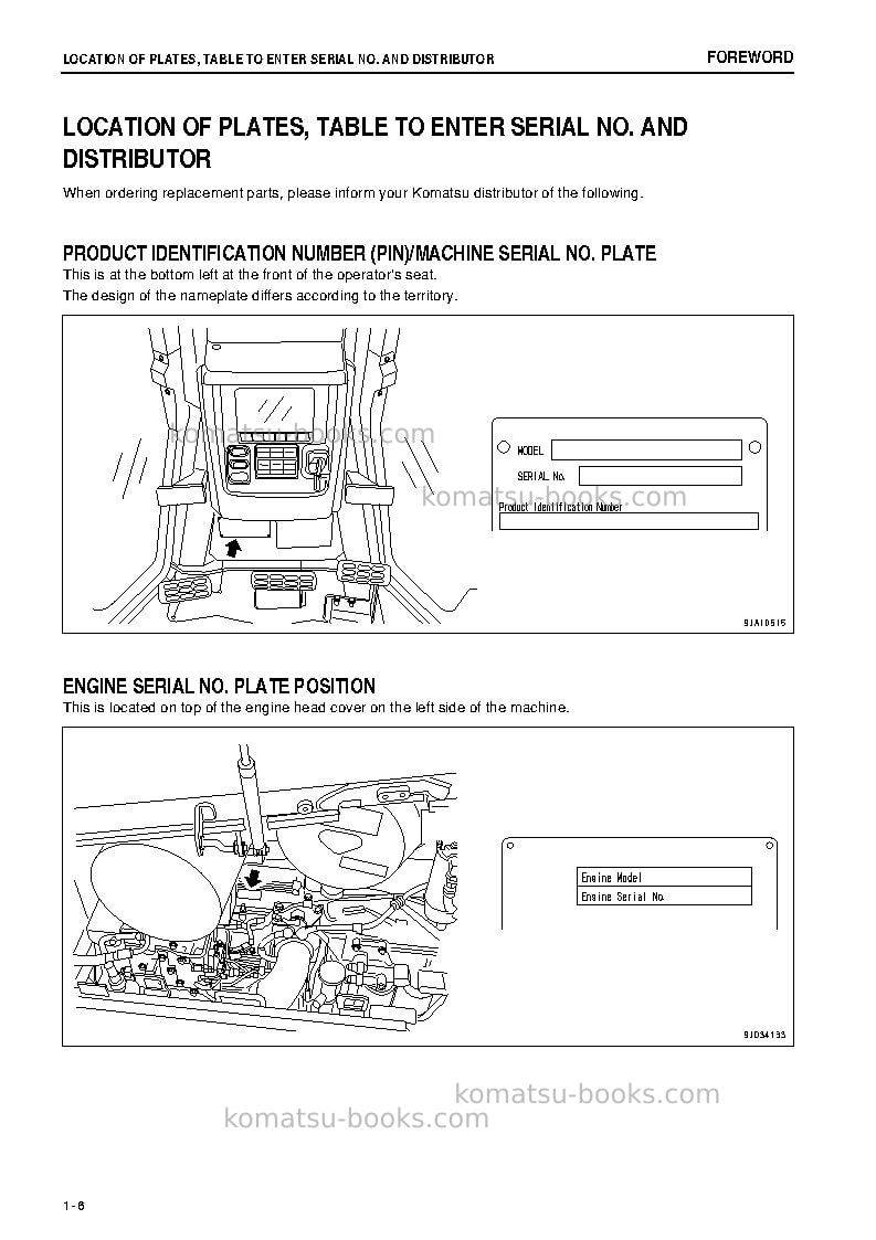 Komatsu d65wx-16jpn Operation manual cover Page 7 Komatsu d65wx-16jpn Operation manual cover Page 7