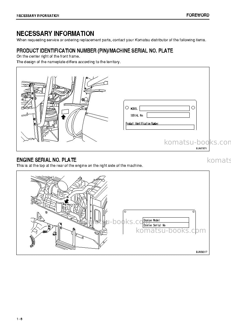 Komatsu wa430-6jpn-for n. america Operation manual cover Page 7