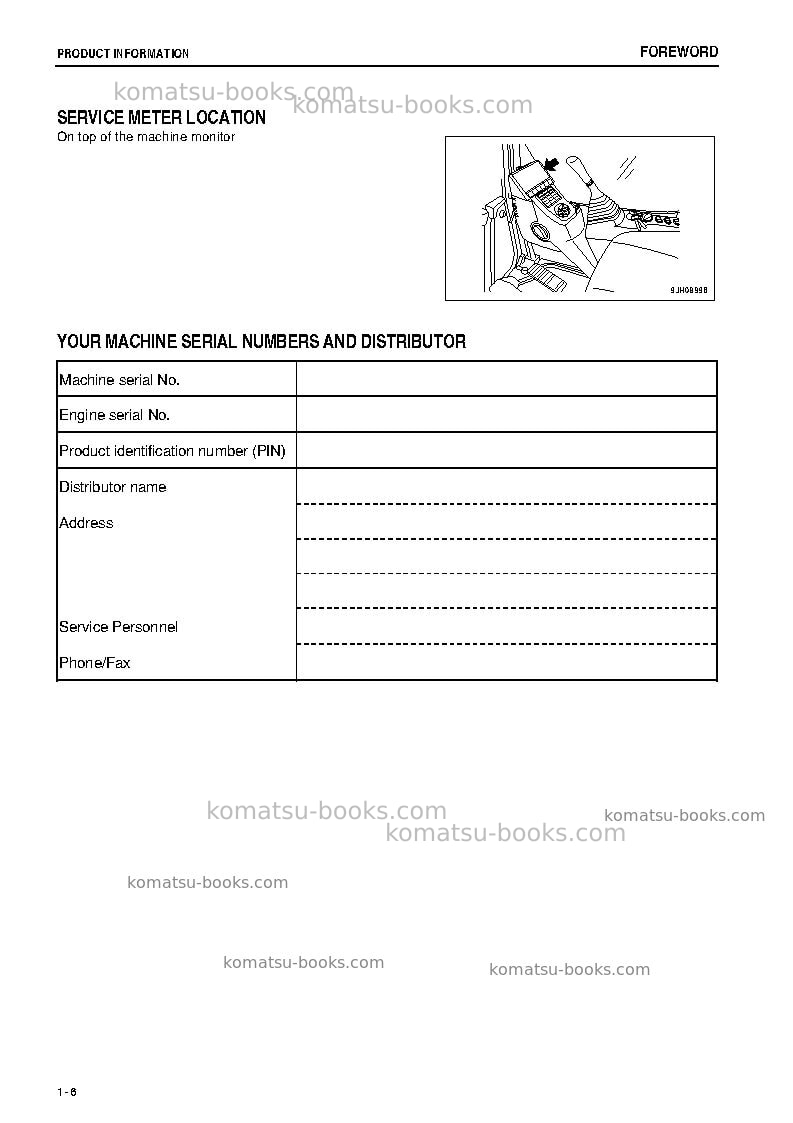 Komatsu pc138uslc-8jpn Operation manual cover Page 7 Komatsu pc138uslc-8jpn Operation manual cover Page 7