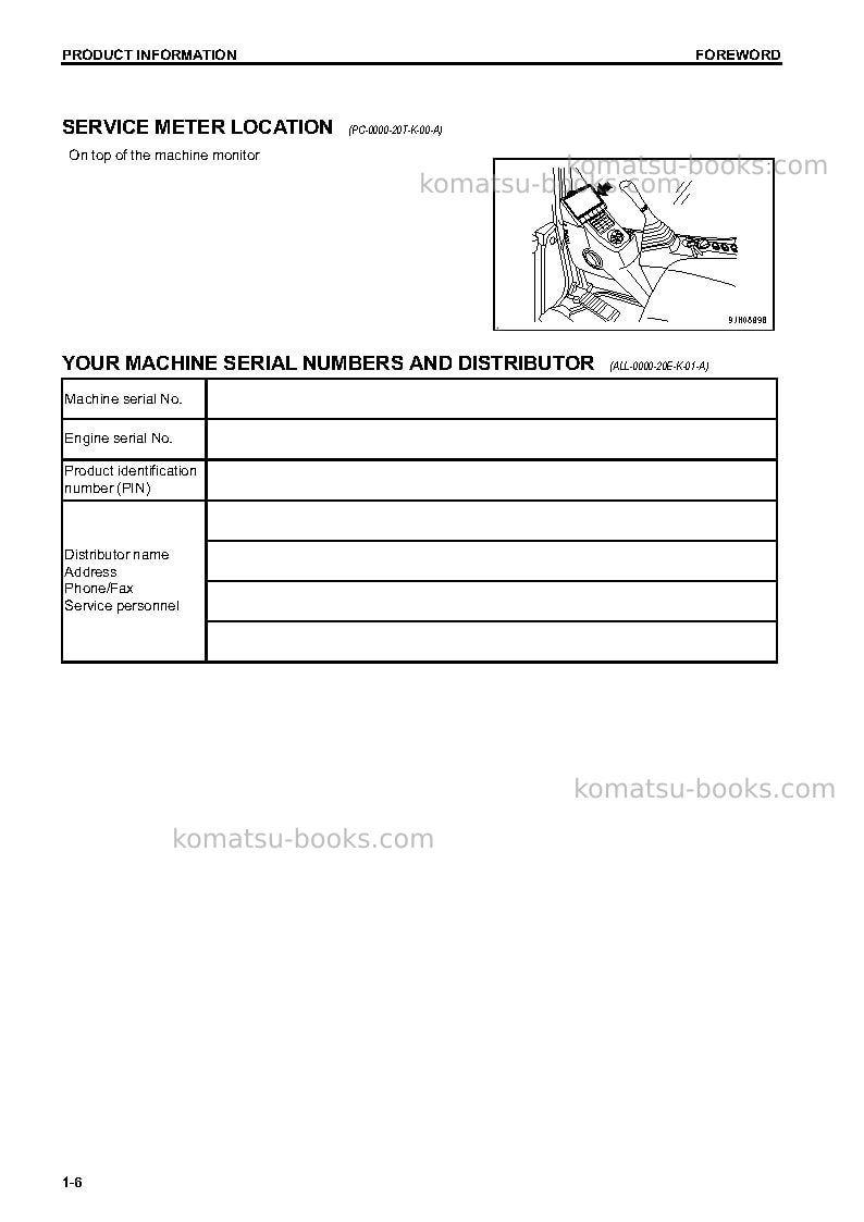 Komatsu pc240lc-10jpn Operation manual cover Page 7 Komatsu pc240lc-10jpn Operation manual cover Page 7