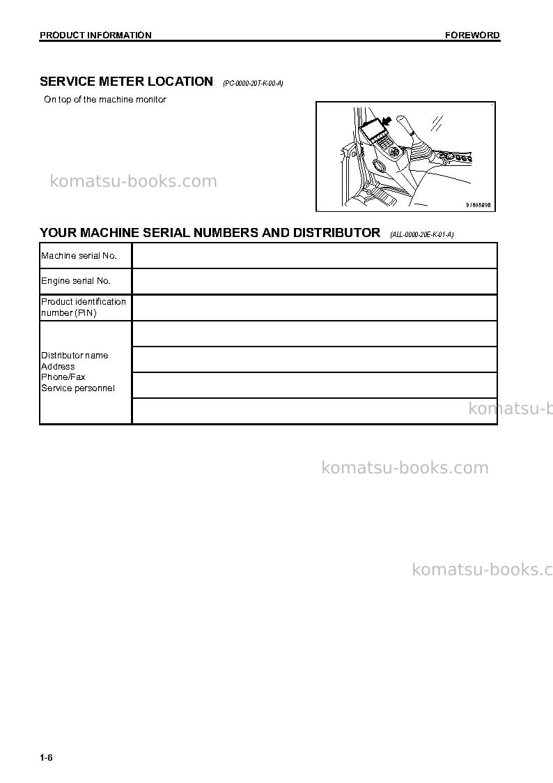 Komatsu pc290lc-10jpn Operation manual cover Page 7 Komatsu pc290lc-10jpn Operation manual cover Page 7