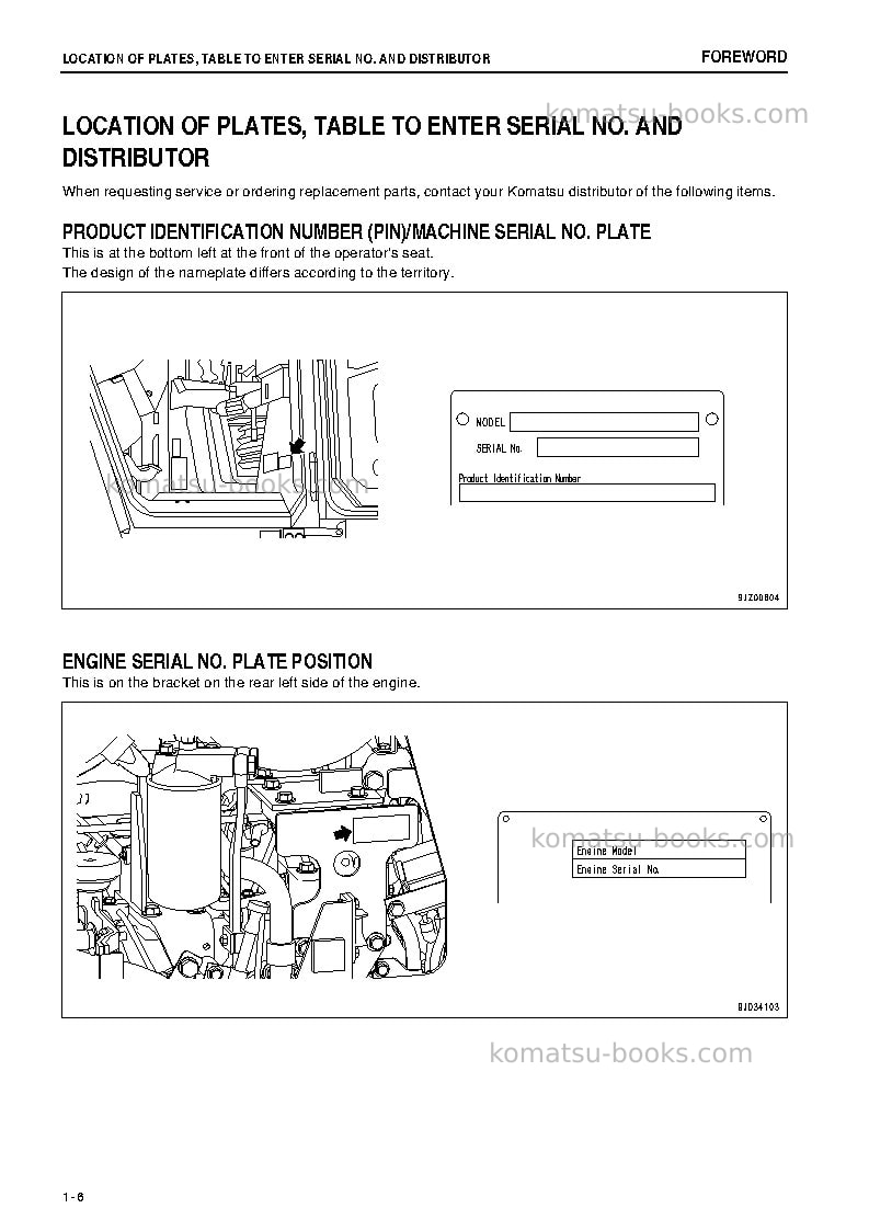 Komatsu d31ex-22jpn Operation manual cover Page 7