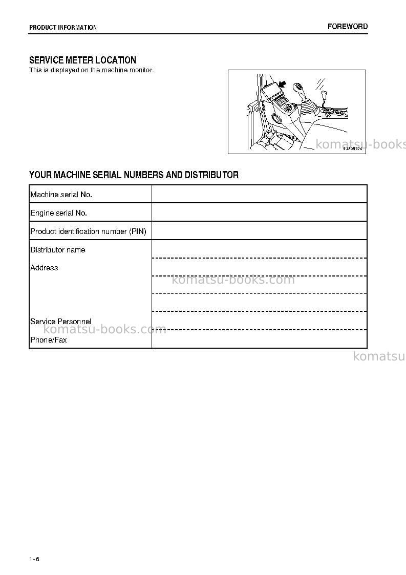 Komatsu pc88mr-8jpn Operation manual cover Page 7 Komatsu pc88mr-8jpn Operation manual cover Page 7