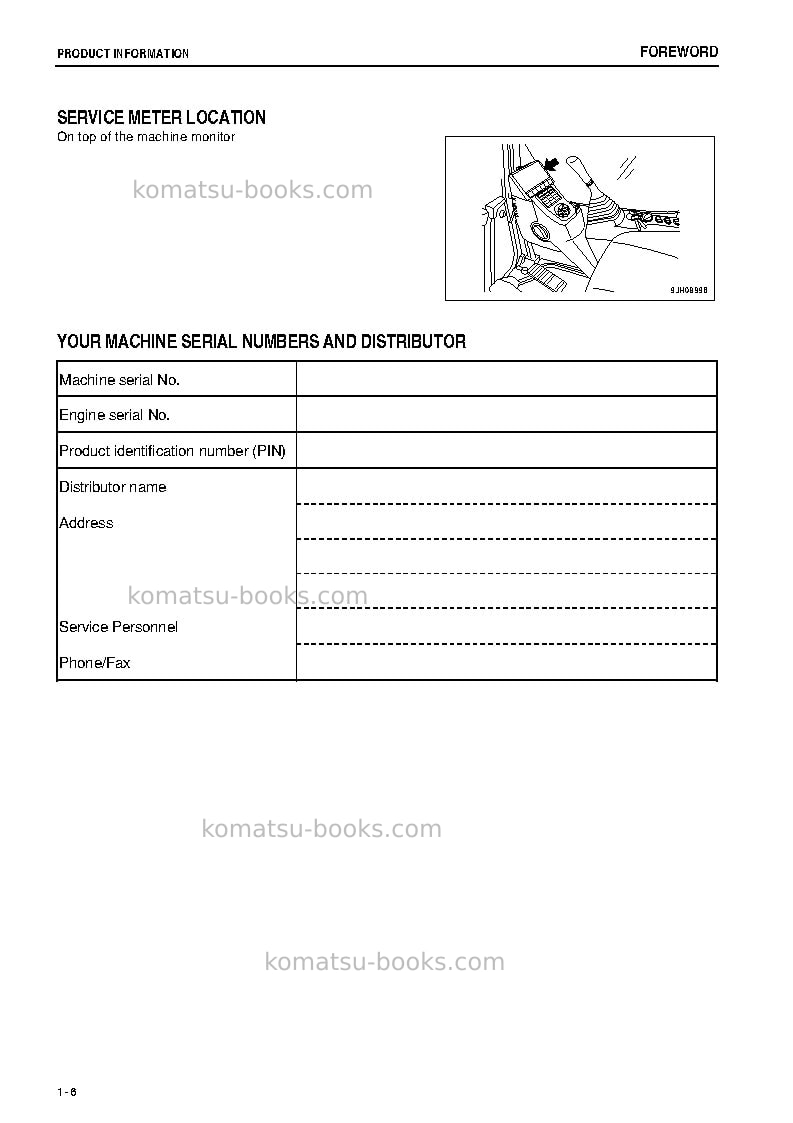 Komatsu pc138uslc-8jpn Operation manual cover Page 7 Komatsu pc138uslc-8jpn Operation manual cover Page 7