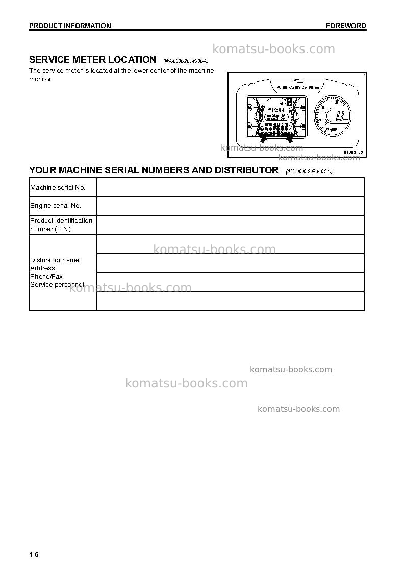 Komatsu wa380-7jpn Operation manual cover Page 7