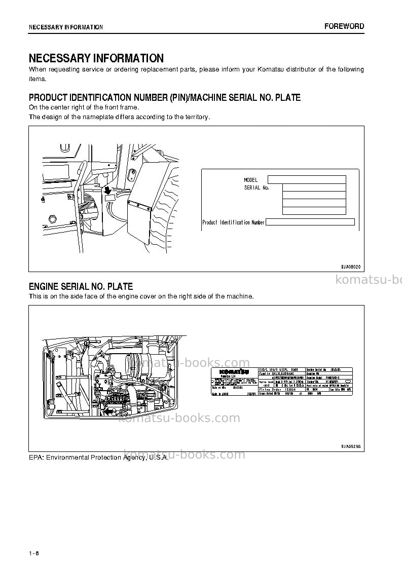 Komatsu wa320-5jpn Operation manual cover Page 7 Komatsu wa320-5jpn Operation manual cover Page 7