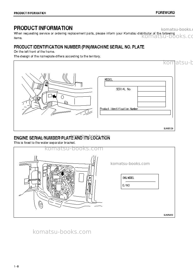 Komatsu pc27mr-3jpn-for n.america, cab spec. Operation manual cover Page 7 Komatsu pc27mr-3jpn-for n.america, cab spec. Operation manual cover Page 7