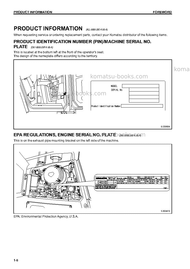 Komatsu d61ex-23jpn Operation manual cover Page 7