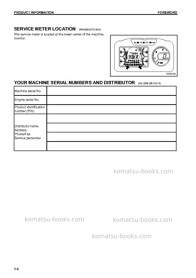 Komatsu wa470-7jpn Operation manual cover Page 7