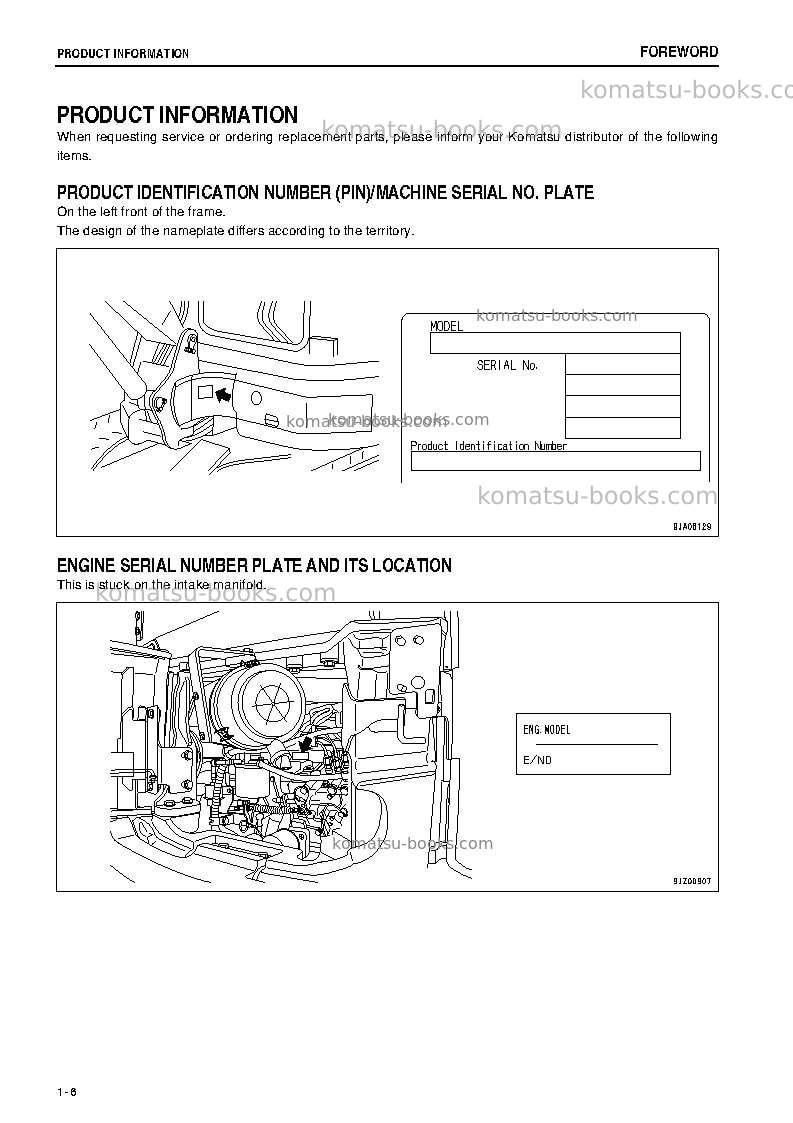 Komatsu pc55mr-3jpn Operation manual cover Page 7