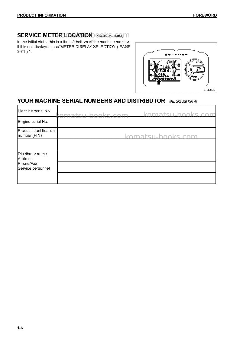 Komatsu hm300-3jpn Operation manual cover Page 7