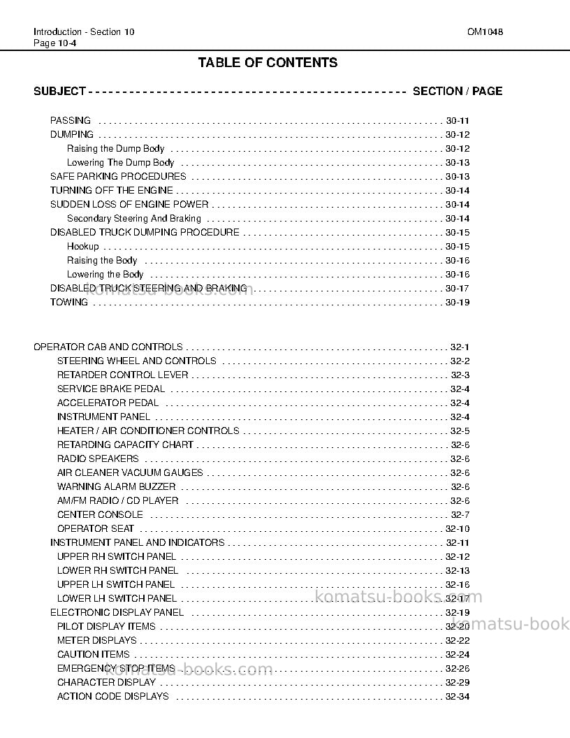 Komatsu hd1500-7jpn Operation manual cover Page 7 Komatsu hd1500-7jpn Operation manual cover Page 7