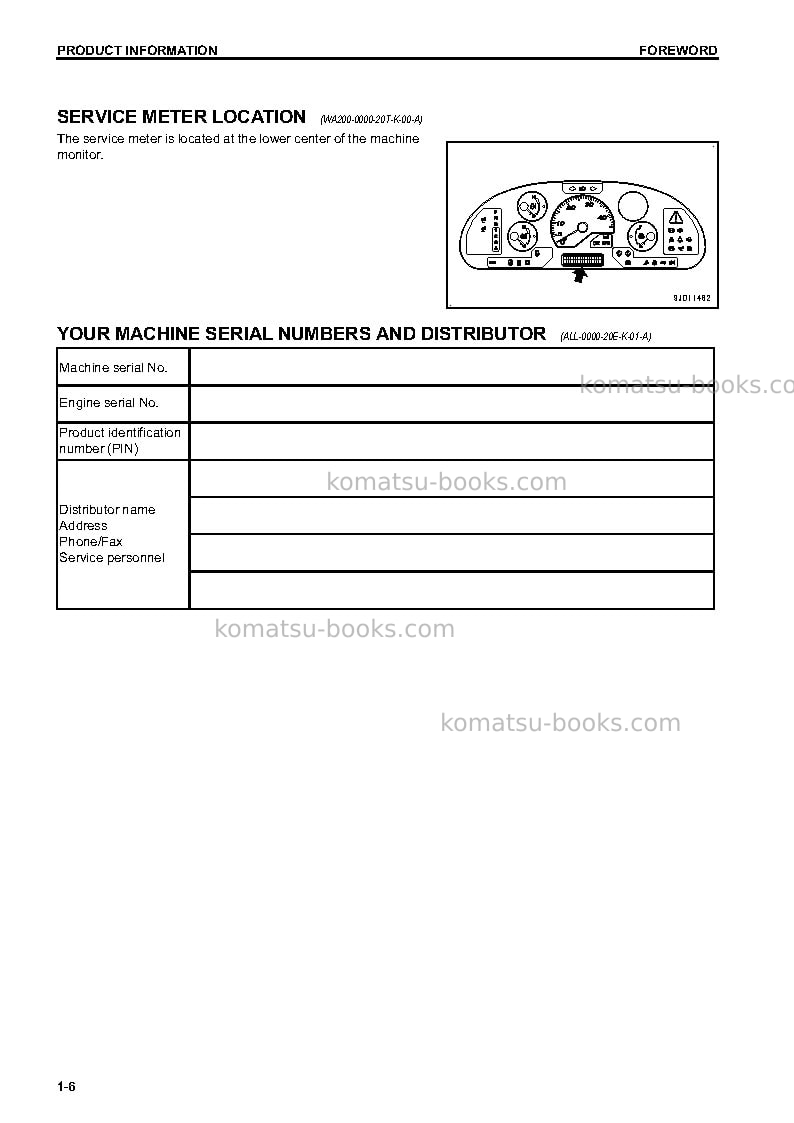 Komatsu wa200-7jpn Operation manual cover Page 7 Komatsu wa200-7jpn Operation manual cover Page 7