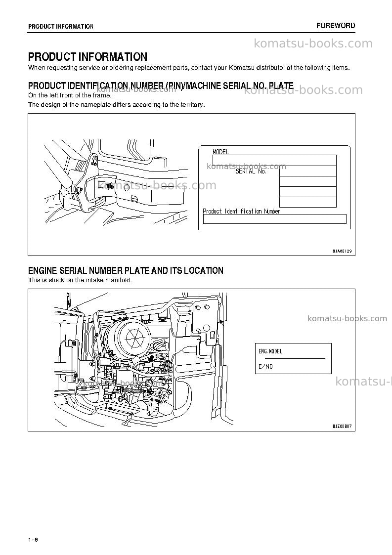 Komatsu pc55mr-3jpn Operation manual cover Page 7