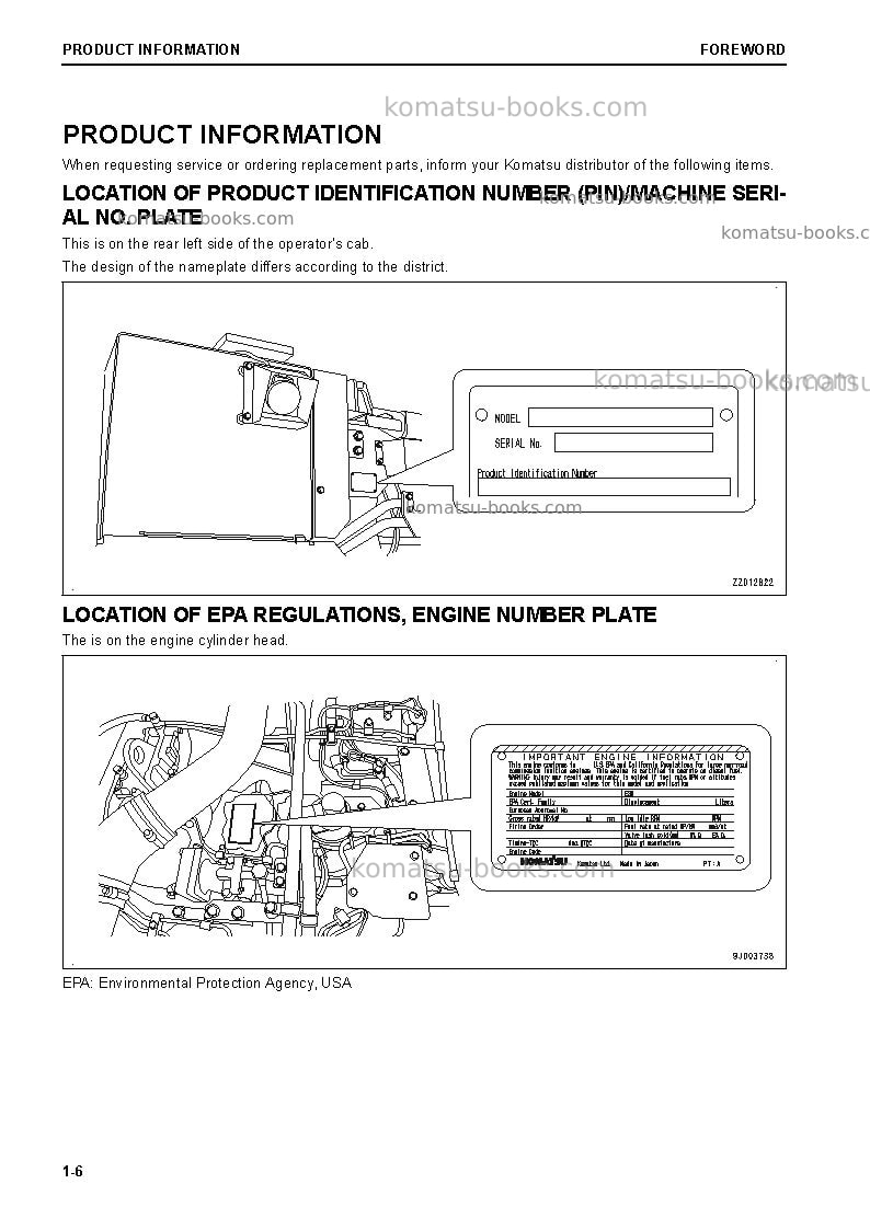 Komatsu hm400-5jpn Operation manual cover Page 7 Komatsu hm400-5jpn Operation manual cover Page 7