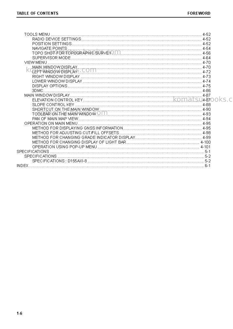 Komatsu d155axi-8jpn Operation manual cover Page 7 Komatsu d155axi-8jpn Operation manual cover Page 7