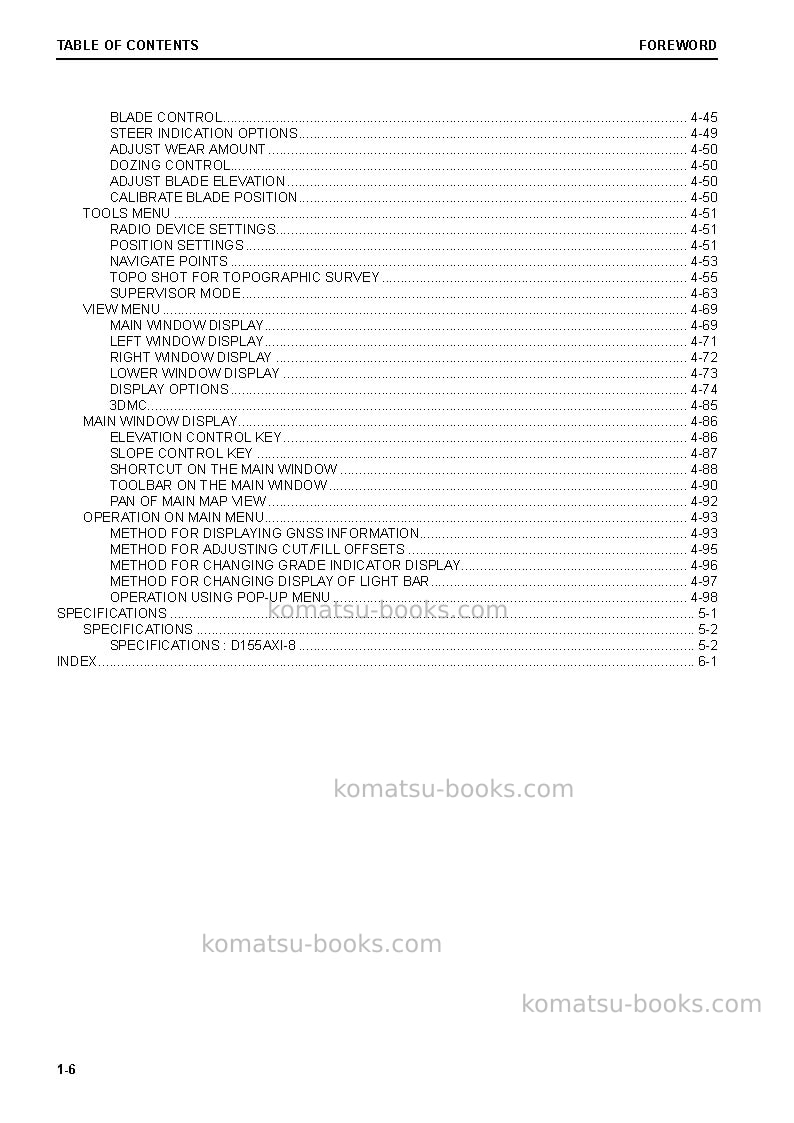 Komatsu d155axi-8jpn Operation manual cover Page 7 Komatsu d155axi-8jpn Operation manual cover Page 7