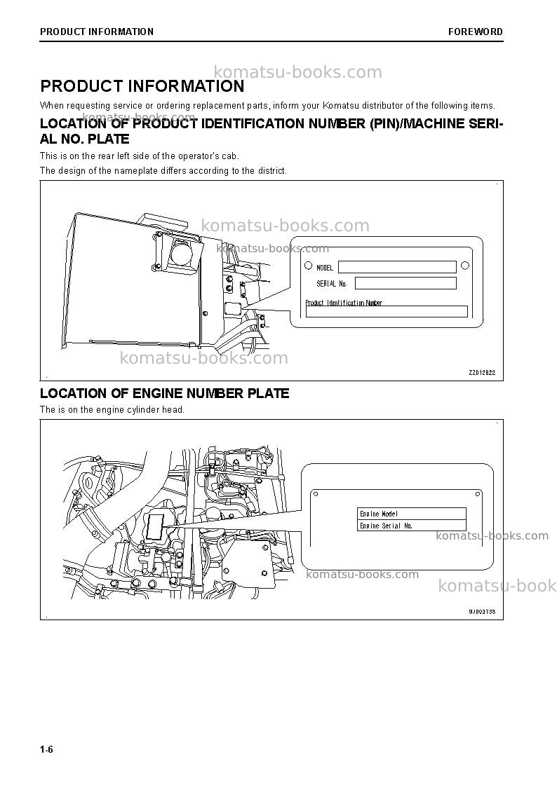 Komatsu hm400-5jpn Operation manual cover Page 7 Komatsu hm400-5jpn Operation manual cover Page 7