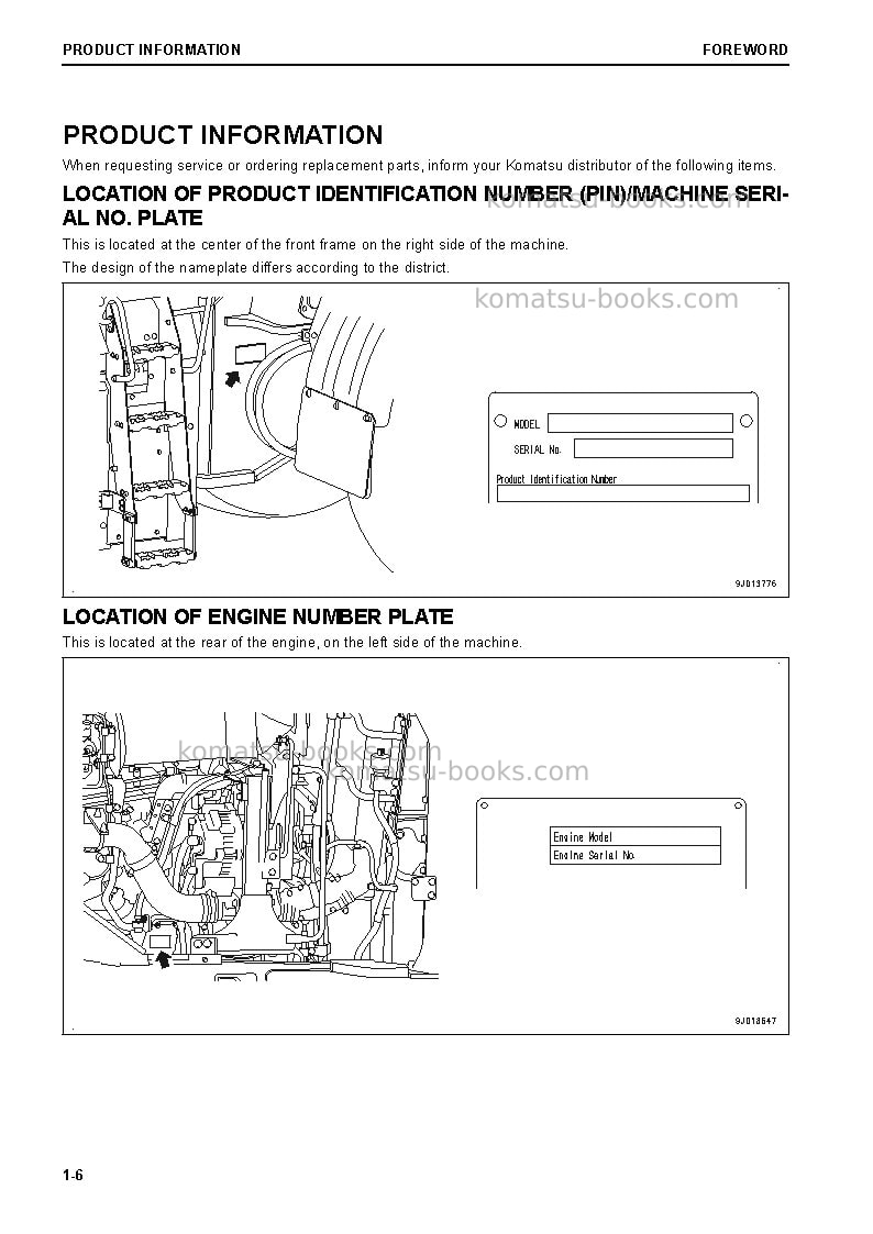 Komatsu wa470-8jpn Operation manual cover Page 7 Komatsu wa470-8jpn Operation manual cover Page 7
