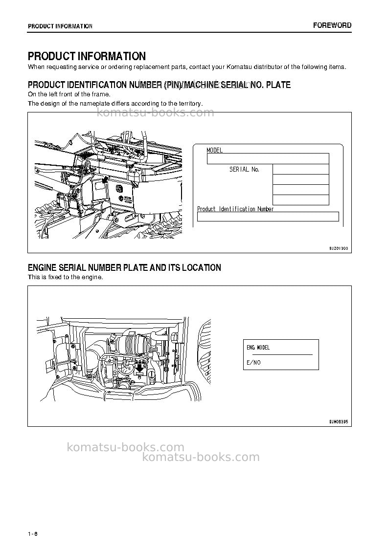 Komatsu pc20mr-3jpn-for cab Operation manual cover Page 7 Komatsu pc20mr-3jpn-for cab Operation manual cover Page 7