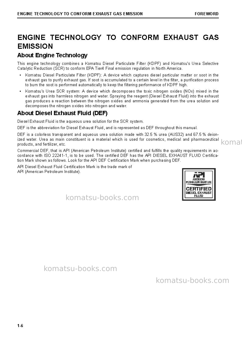 Komatsu wa600-8jpn Operation manual cover Page 7