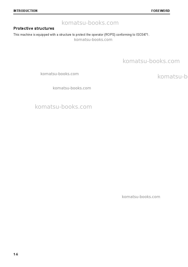 Komatsu gd655-6jpn Operation manual cover Page 7 Komatsu gd655-6jpn Operation manual cover Page 7