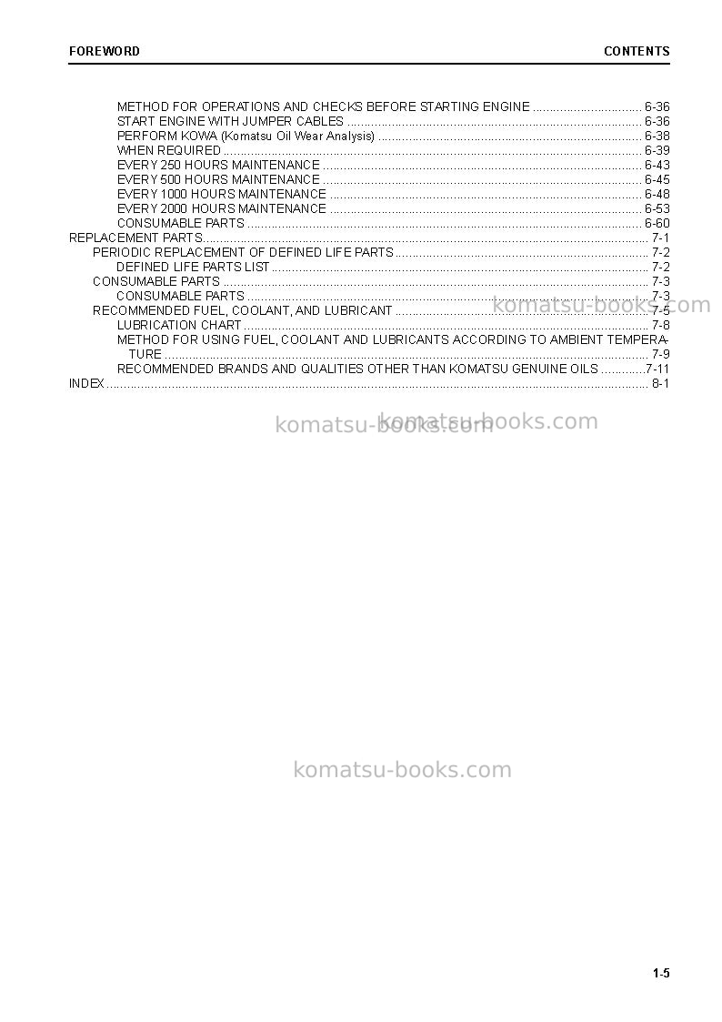 Komatsu d375a-8jpn Operation manual cover Page 7 Komatsu d375a-8jpn Operation manual cover Page 7