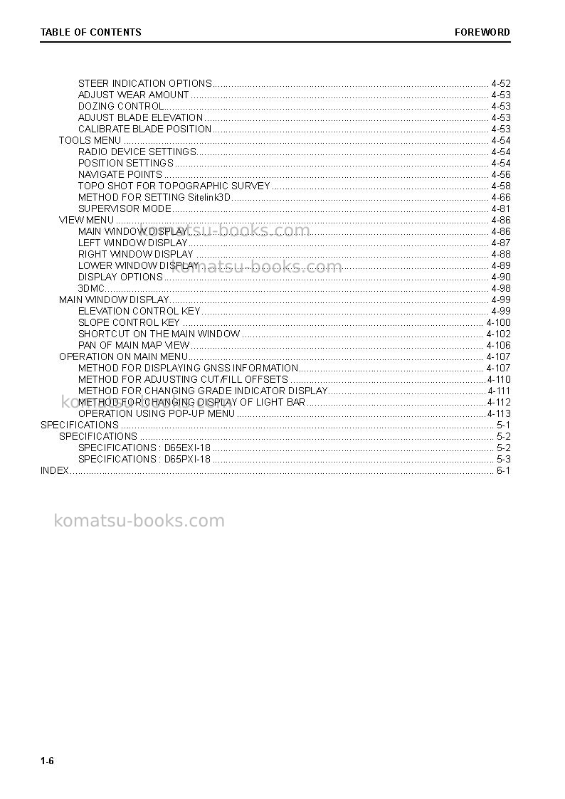Komatsu d65exi-18jpn Operation manual cover Page 7