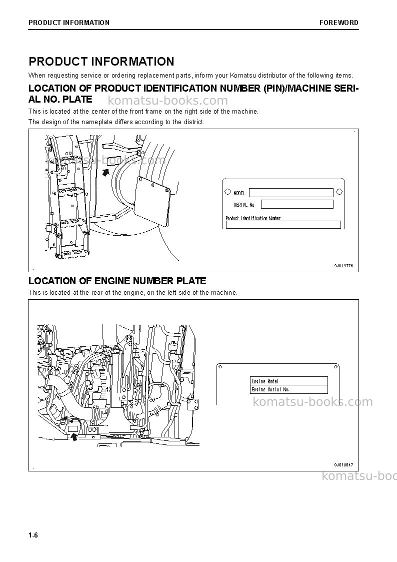 Komatsu wa480-8jpn Operation manual cover Page 7 Komatsu wa480-8jpn Operation manual cover Page 7