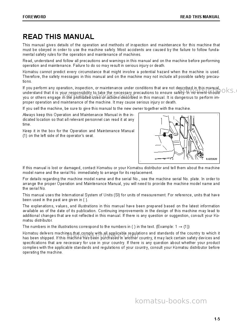 Komatsu wa200-8jpn Operation manual cover Page 7 Komatsu wa200-8jpn Operation manual cover Page 7