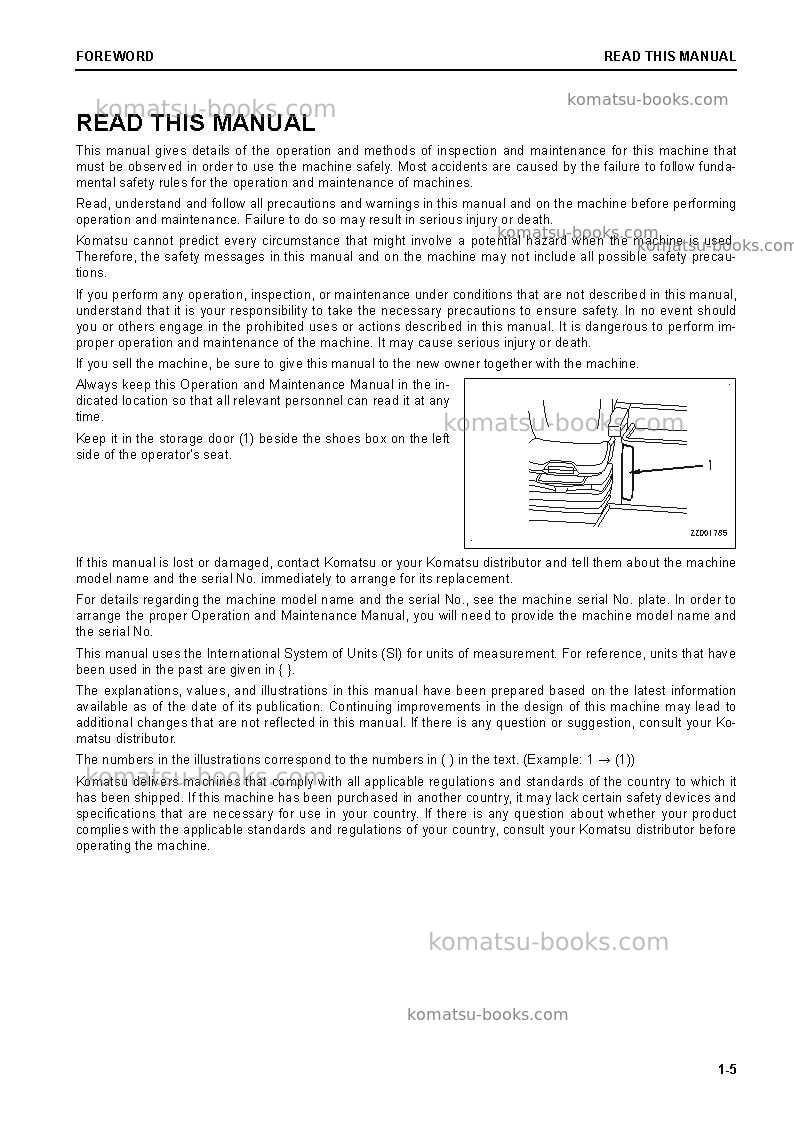 Komatsu wa380-8jpn Operation manual cover Page 7 Komatsu wa380-8jpn Operation manual cover Page 7