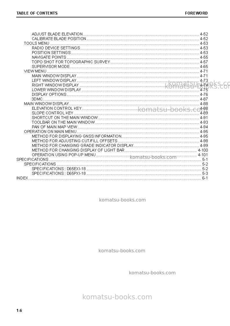 Komatsu d65exi-18jpn Operation manual cover Page 7 Komatsu d65exi-18jpn Operation manual cover Page 7