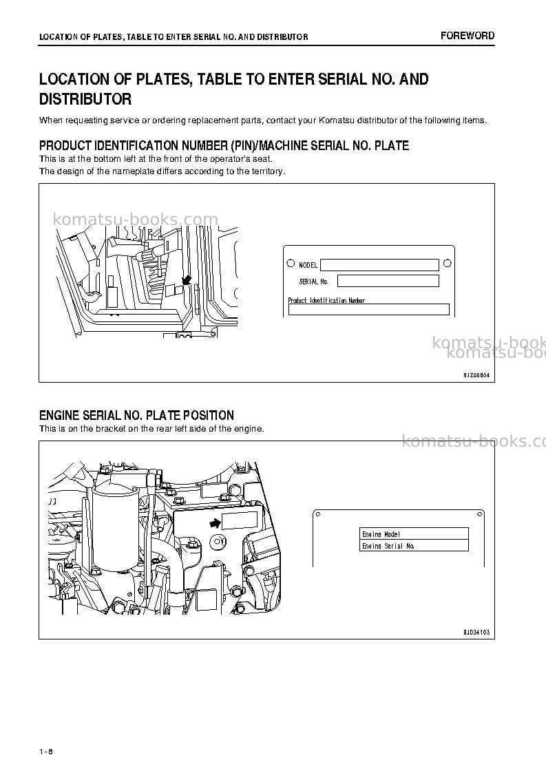 Komatsu d31px-22jpn Operation manual cover Page 7 Komatsu d31px-22jpn Operation manual cover Page 7