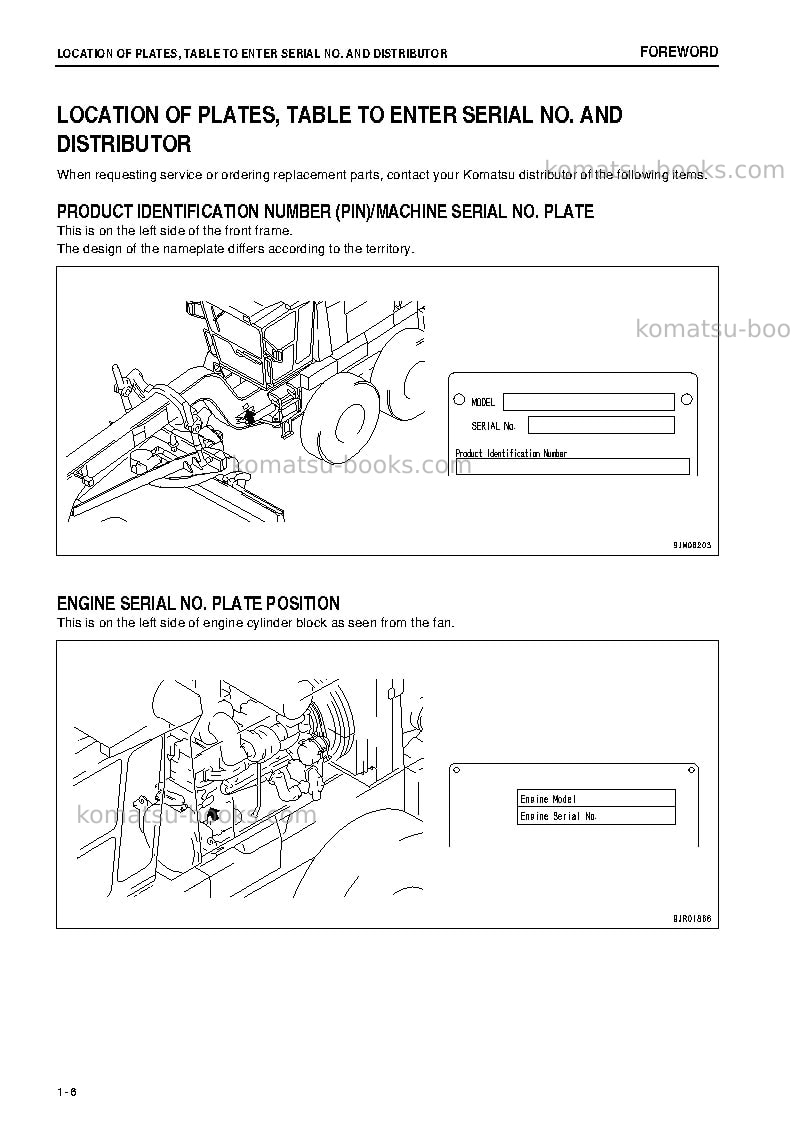 Komatsu gd825a-2jpn Operation manual cover Page 7 Komatsu gd825a-2jpn Operation manual cover Page 7